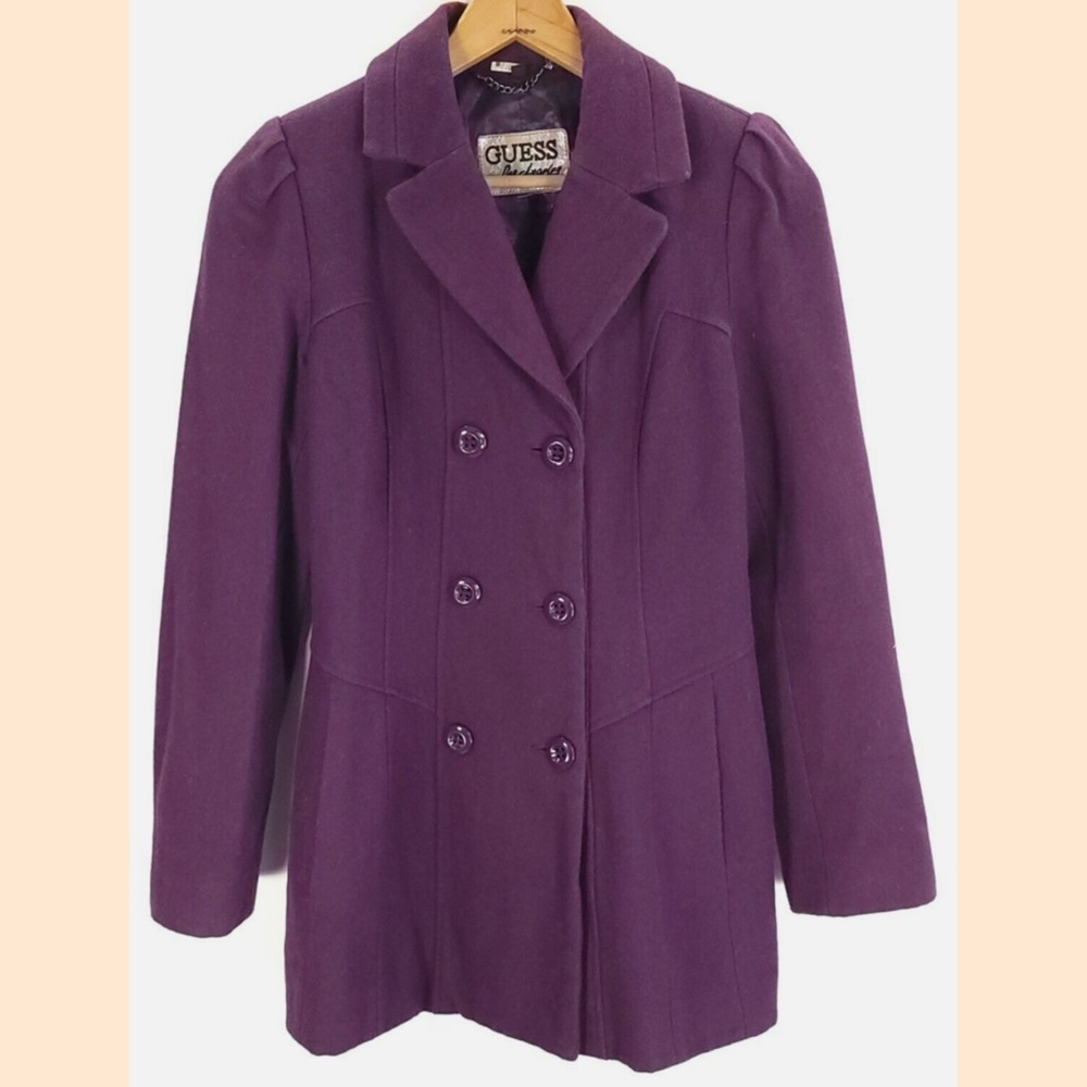 Guess Women's Rich Purple Pea Coat